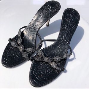 EUC Giuseppe Zanotti Crystal Bling Black Mules